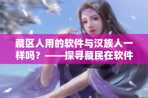 藏区人用的软件与汉族人一样吗？——探寻藏民在软件使用上的特点与习惯
