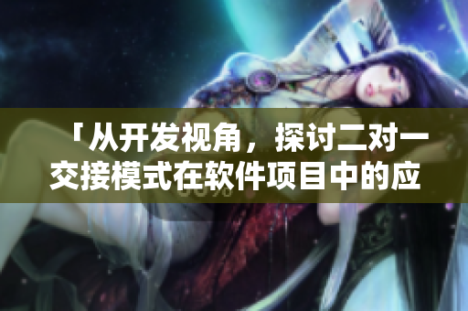 「从开发视角，探讨二对一交接模式在软件项目中的应用」
