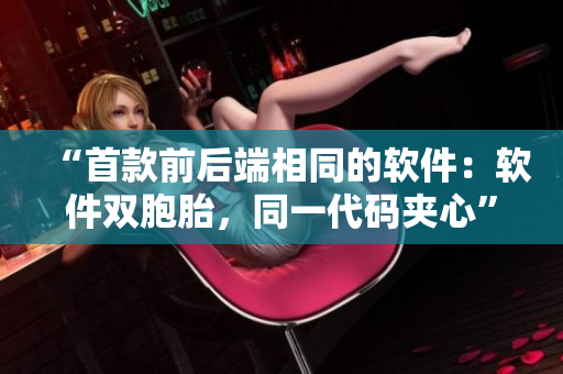 “首款前后端相同的软件：软件双胞胎，同一代码夹心”