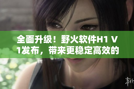 全面升级！野火软件H1 V1发布，带来更稳定高效的使用体验