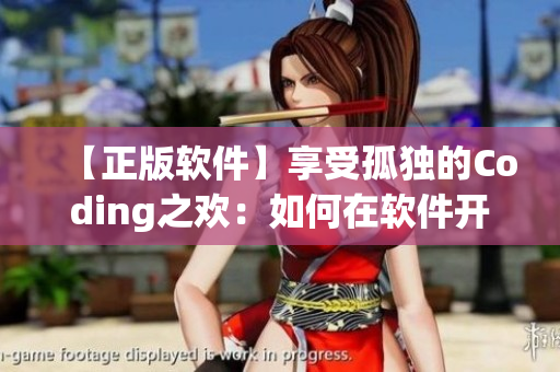 【正版软件】享受孤独的Coding之欢：如何在软件开发中享受寂静？