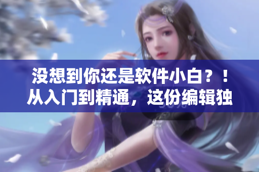 没想到你还是软件小白？！从入门到精通，这份编辑独家分享！