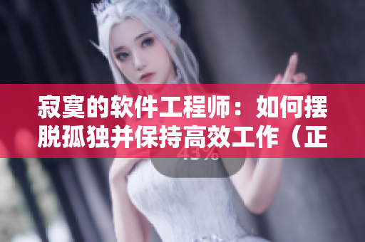 寂寞的软件工程师：如何摆脱孤独并保持高效工作（正版）