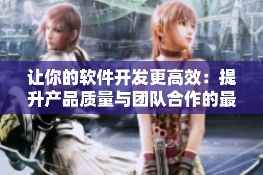 让你的软件开发更高效：提升产品质量与团队合作的最佳策略