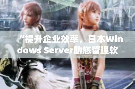 “提升企业效率，日本Windows Server助您管理软件系统”