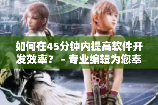 如何在45分钟内提高软件开发效率？ - 专业编辑为您奉上