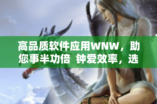 高品质软件应用WNW，助您事半功倍  钟爱效率，选WNW体验
