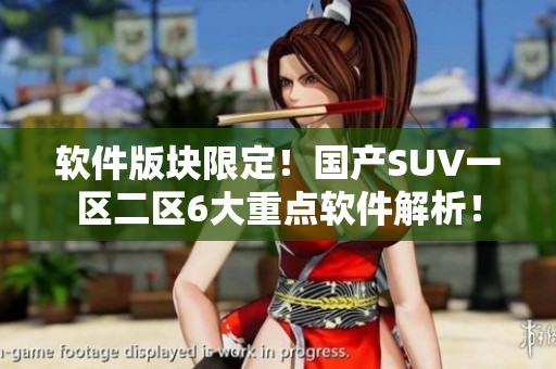 软件版块限定！国产SUV一区二区6大重点软件解析！