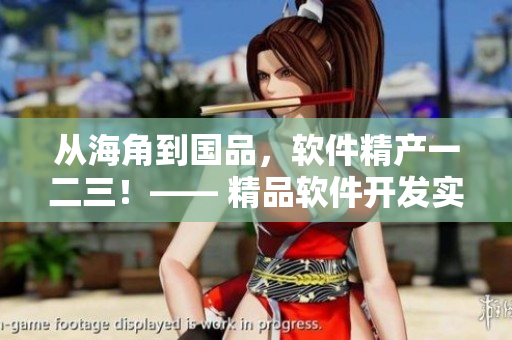 从海角到国品，软件精产一二三！—— 精品软件开发实践分享