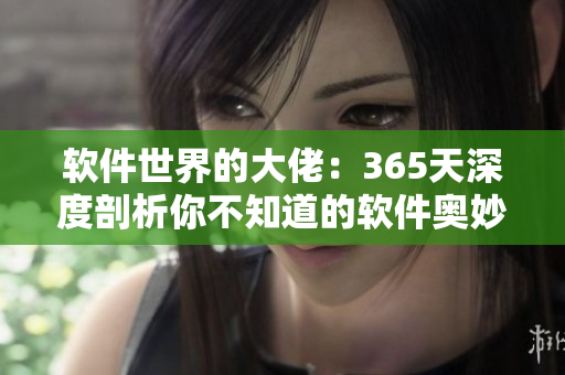 软件世界的大佬：365天深度剖析你不知道的软件奥妙