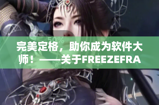 完美定格，助你成为软件大师！——关于FREEZEFRAME软件的使用建议