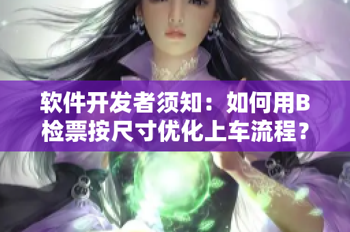 软件开发者须知：如何用B检票按尺寸优化上车流程？