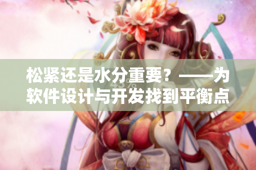 松紧还是水分重要？——为软件设计与开发找到平衡点