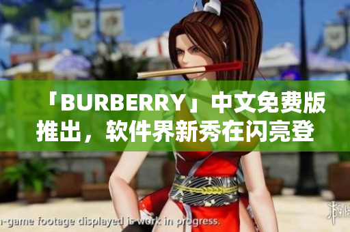 「BURBERRY」中文免费版推出，软件界新秀在闪亮登场！