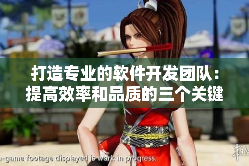 打造专业的软件开发团队：提高效率和品质的三个关键步骤