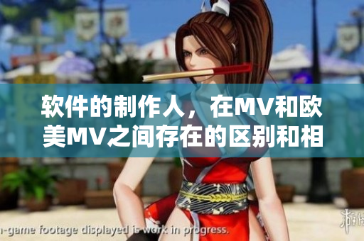 软件的制作人，在MV和欧美MV之间存在的区别和相似性