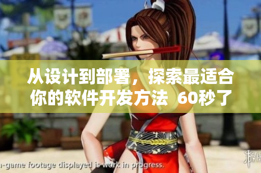 从设计到部署，探索最适合你的软件开发方法  60秒了解新手必备技能
