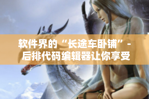 软件界的“长途车卧铺”- 后排代码编辑器让你享受更高效的编程体验