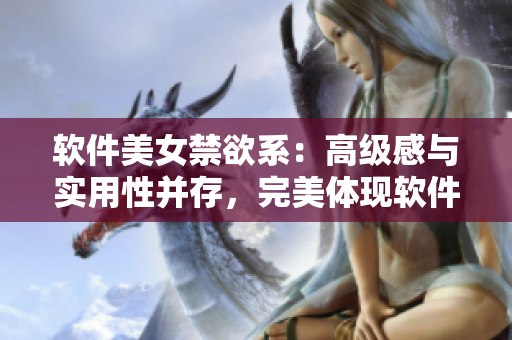 软件美女禁欲系：高级感与实用性并存，完美体现软件之美